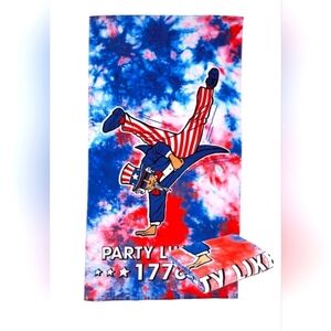 NWT Spirit of America Cotton Blend 1776 Party Patriotic Print Beach Towel 34 ×64